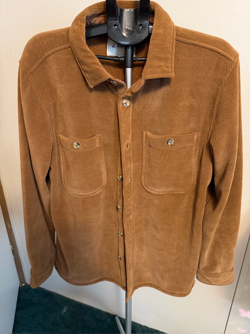 Aurora Clothing Co. Sherpa Lined Corduroy Shacket Shirt Jacket Brown